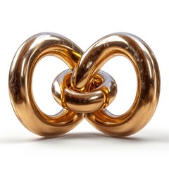 Golden Infinity Symbol Chains 3D Illustration, 3d  illustration