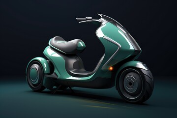 Futuristic sports bike in cyberpunk style, 3D rendering of a custom motorcycle, Ai generated Ai generated
