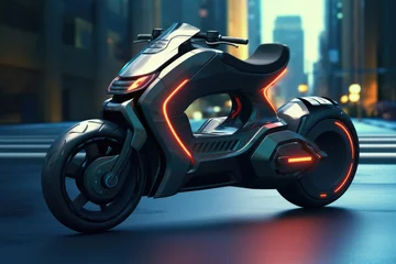 Photo sur Plexiglas Moto Futuristic Modern Miniature Concept Bike Design, 3D rendering of a custom motorcycle, Ai generated