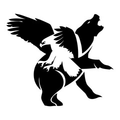 bear with wings silhouette 