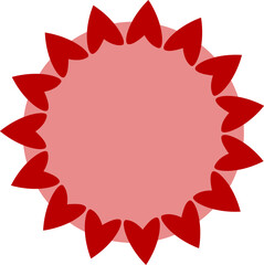 Valentine Heart Burst Circle Design with Points Out