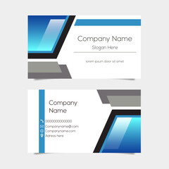 Vector abstract business card background design. Modern business name card layout design for print. Blue background vector template