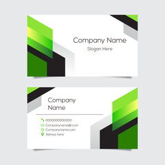 Vector abstract business card background design. Modern business name card layout design for print. Green background vector template