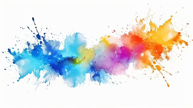 The background is white with a watercolor splash on it