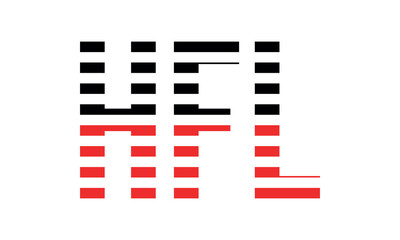 HFL three initial letter iconic line negative space minimal logo design vector template. monogram, abstract, wordmark, business, typography, minimalist, brand, company, flat, modern, unique, simple