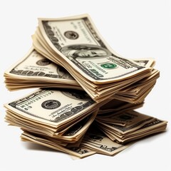 Money Realistic Flow Curve Alpha Channel, 3d  illustration