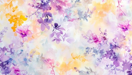 Fototapeta na wymiar colorful floral pattern in the style of delicate watercolor Generative AI