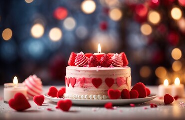Valentine day cake decoration
