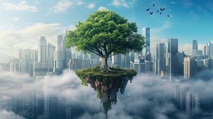 Fototapeta premium The only tree in the city