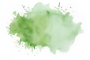 Abstract green watercolor texture with wet brush strokes for wallpaper design