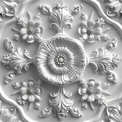 Stylized Ornament Raster Glitter Textured Seamless, 3d  illustration