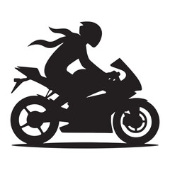 Fototapeta na wymiar Silhouetted Adventure: Person Riding Bike Silhouettes Embarking on Exciting Outdoor Adventures - Riding Bike Illustration - Bike Riding Vector - Rider Silhouette 