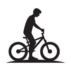 Urban Cyclist: Person Riding Bike Silhouettes Capturing the Spirit of City Riding - Riding Bike Illustration - Bike Riding Vector - Rider Silhouette
