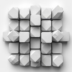 Abstract Geometric Shape Gray Cubes, 3d  illustration