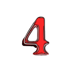 Unique number design with transparent background