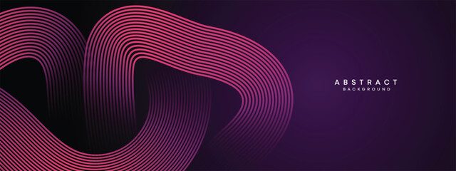 Abstract Dark Purple and Pink Waving circles lines Technology Background. gradient with glowing lines shiny geometric shape and diagonal, for brochure, cover, poster, banner, website, header
