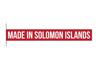 Made in Solomon Islands red vector banner illustration isolated on white background