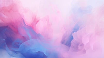 A heavy pink fog with blue bits that is abstract