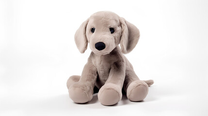 Stuffed dog. Plain white background.