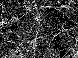 Vector road map of the city of Abington  Pennsylvania in the United States of America with white roads on a black background.