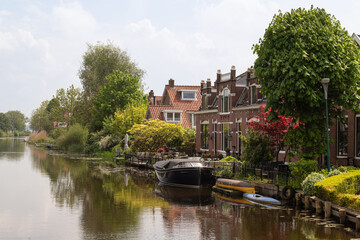 The Angstel River flows through the picturesque Dutch town of Abcoude.