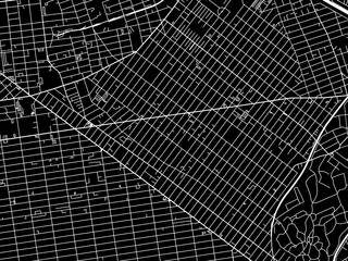 Vector road map of the city of Bushwick  New York in the United States of America with white roads on a black background.