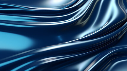 The close up of a glossy metal surface in blue colors with a soft focus.