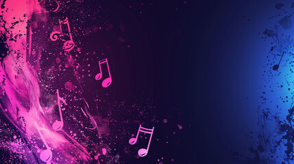 Colorful Musical Notes Abstract Background. - obrazy, fototapety, plakaty