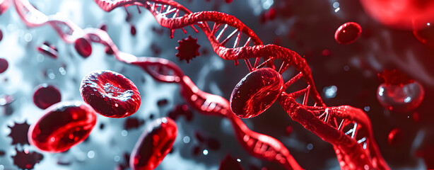 Gene therapy with the molecular scissors CRISPR - obrazy, fototapety, plakaty