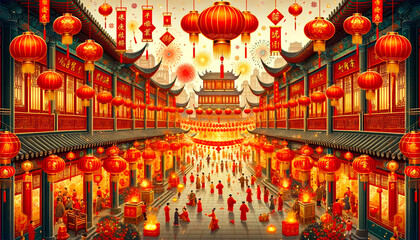 Chinese lanterns in the temple