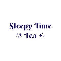 Creative logo design for tea which helps to sleep well. Tea logo in white background. Sleepy time tea.