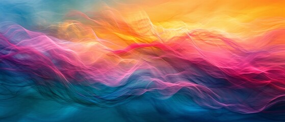 Colorful Waves Create An Abstract Backdrop, Adding Vibrance And Energy To The Scene. Сoncept Sunset Silhouettes, Nature-Inspired Portraits, Candid Moments, Urban Street Style