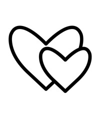 Heart clip art design on plain white transparent isolated background for card, shirt, hoodie, sweatshirt, apparel, tag, mug, icon, poster or badge