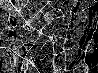 Vector road map of the city of Mission Viejo  California in the United States of America with white roads on a black background.