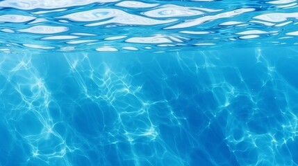 Obraz premium An abstract design with water reflections on a blue background.