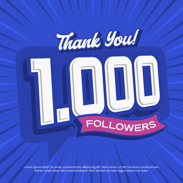 Thank You Celebrating 1000 Followers, vector design background