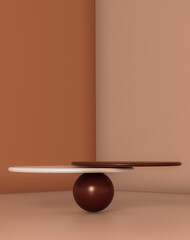 3D abstract background with geometric podium and shapes. Minimal stand for showing products