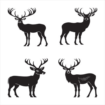 minimalist Silhouette Vector design of a Deer