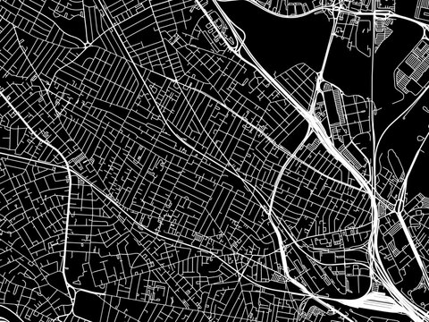 Vector road map of the city of Somerville  Massachusetts in the United States of America with white roads on a black background.