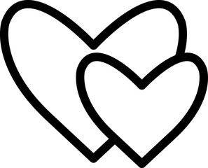 Heart clip art design on plain white transparent isolated background for card, shirt, hoodie, sweatshirt, apparel, tag, mug, icon, poster or badge