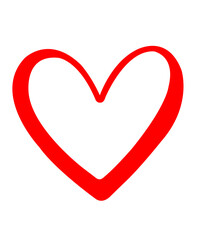 Heart clip art design on plain white transparent isolated background for card, shirt, hoodie, sweatshirt, apparel, tag, mug, icon, poster or badge