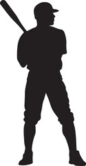 silhouette of a Baseball player vector illustration