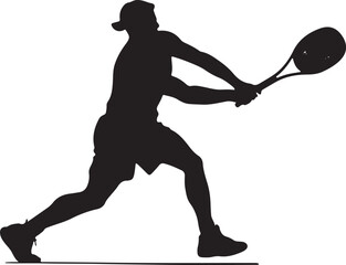 silhouette of a tennis player vector illustration