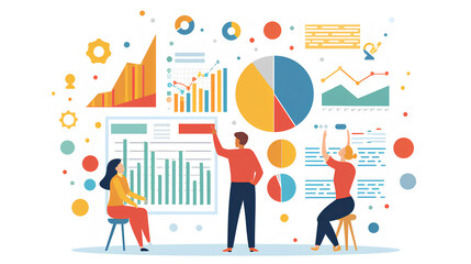 illustration of a person with graph