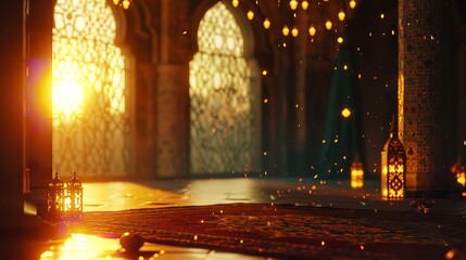 Obraz premium Realistic Ramadan kareem background