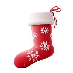 Christmas sock isolated on a transparent or white background, png	