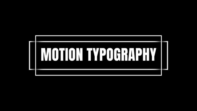 Motion Typography with Minimal Lines