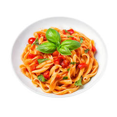 pasta with tomato sauce  isolated on a transparent or white background, png	