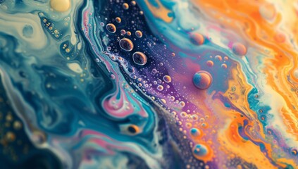 a big splash of colorful liquid reminiscent of a bubble or water fountain Generative AI