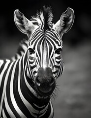 Fototapeta na wymiar portrait of zebra,generative ai
